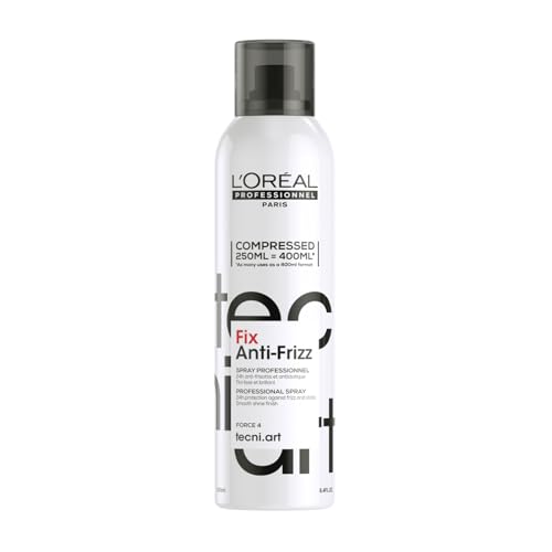L'Oréal Professionnel, Spray Fissante, Anti-Crespo, Anti-Statico, Per Capelli Crespi, Lunga Tenuta, Look Naturale, Tecni Art Fix Anti-Frizz, 250 Ml