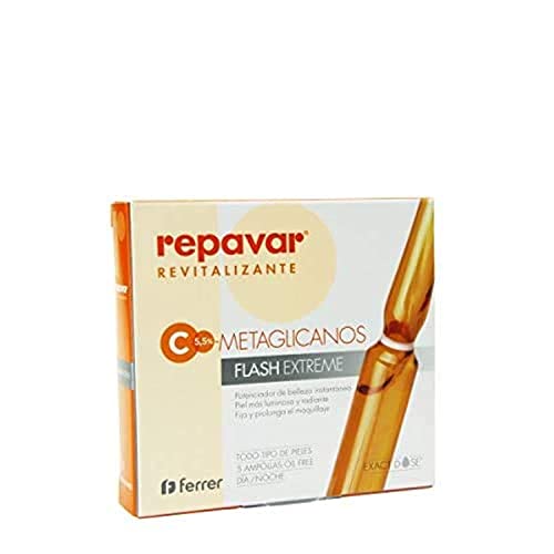 Repavar Rivitalizzante - Siero Metaglicano Flash Extreme - Effetto Tensore Immediato - A Base Di Vitamina C - Pelle Più Luminosa E Radiosa - Fissa Il