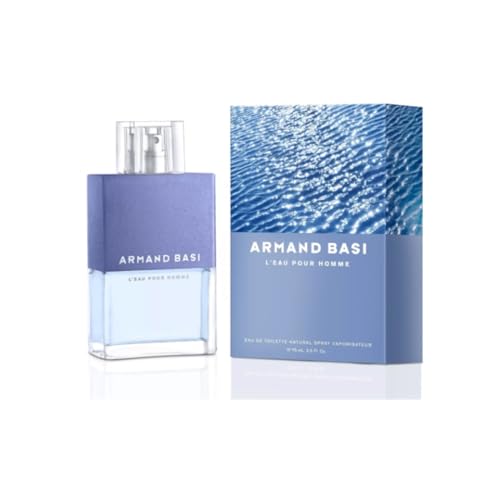 Armand Basi | L'Eau Pour Homme Eau De Toilette, Profumo Uomo Spray, Famiglia Olfattiva Acquatica, Fresca E Legnosa, 75 Ml