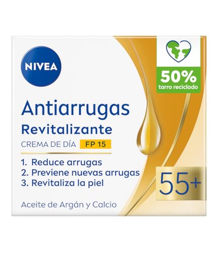 Nivea Crema Giorno Antirughe Rivitalizzante 55+ Fp 15 (1 X 50 Ml) Crema Idratante Viso Donna Crema Crema Solare Antirughe Per Pelle Matura
