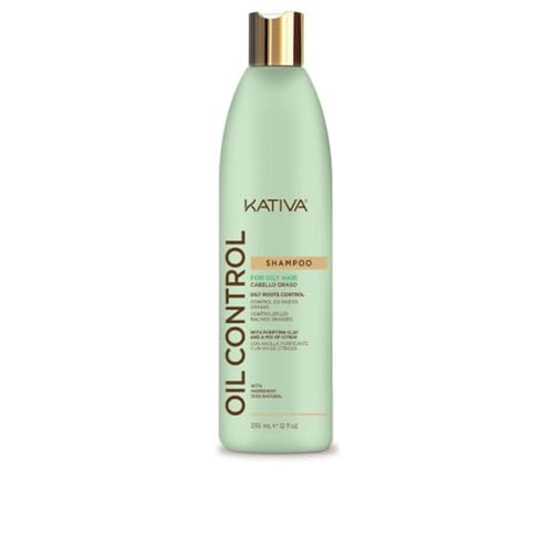 Kativa Oil Control Shampoo Capelli Grassi 335 Ml | Controllo Delle Radici Grassi | 48 Ore Di Pulizia Profonda | Shampoo Senza Solfati | Argilla Purifi
