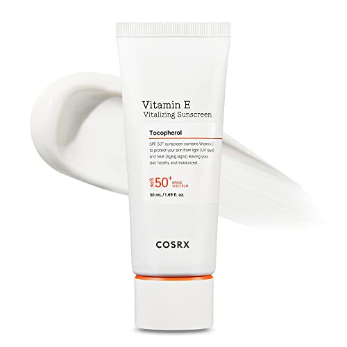 Cosrx Vitamin E Vitalizing Face Sunscreen Spf 50, 1 .69 Fl Oz, Idratante Spf, Leggero Sotto Il Trucco, Essenziali Per Il Viaggio, Essenziali Per L'Est