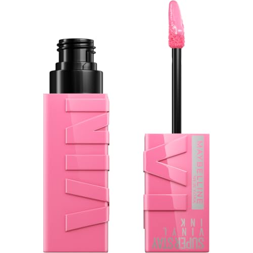 Maybelline New York Rossetto Liquido, Effetto Vinilico, Fino A 16H Di Tenuta, Colore Brillante Senza Sbavature, Super Stay Vinyl Ink Pink Mix, Tonalit