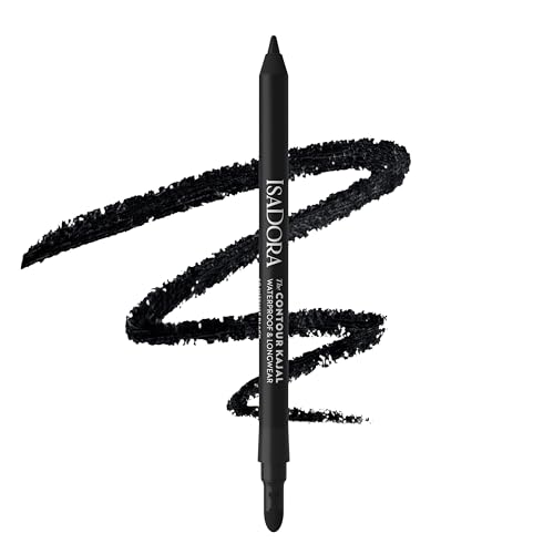 Isadora Perfect Contour Kajal- Forte Tenuta Senza Sfocature - Penna Kajal Nera Ideale Per Smokey Eyes - Altamente Pigmentata E Ipoallergenica - Facile