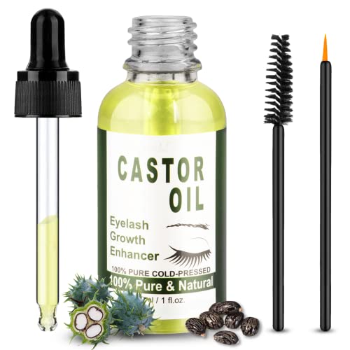 Olio Di Ricino Puro 100% - Castor Oil Spremuto A Freddo Stimola La Crescita Dei Capelli, Ciglia E Sopracciglia, Cura Della Barba, Unghie, Corpo E Viso