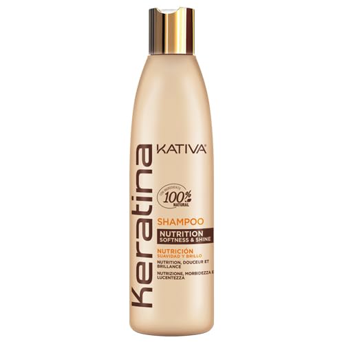 Kativa Keratina Shampoo Nutrizione 550 Ml | Ricostruzione, Morbidezza E Lucentezza | Senza Sale, Solfati E Parabeni | Con Keratina Idrolizzata E Ceram