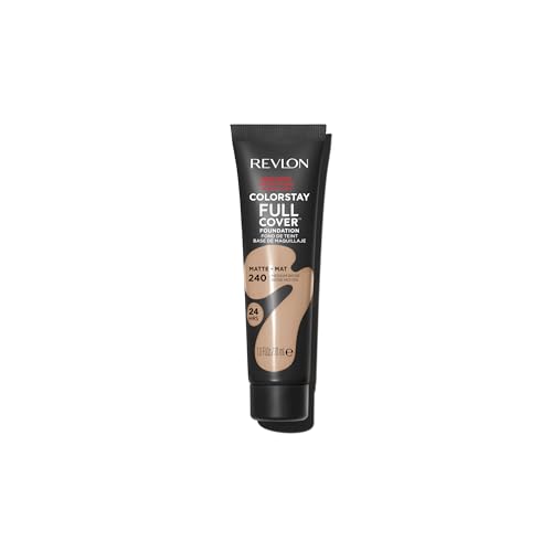 Revlon Colorstay - Fondotinta Opaca A Copertura Completa, Resistente Al Calore E Al Sudore, Leggero Per Il Viso, Beige Medio (240), 30 Ml