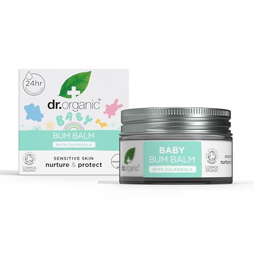 Balsamo Per Il Sederino Del Bambino Dr Organic Con Calendula, Crema Per Dermatite Da Pannolino, Sensibile, Lanolina, Testato Dermatologicamente, Senza