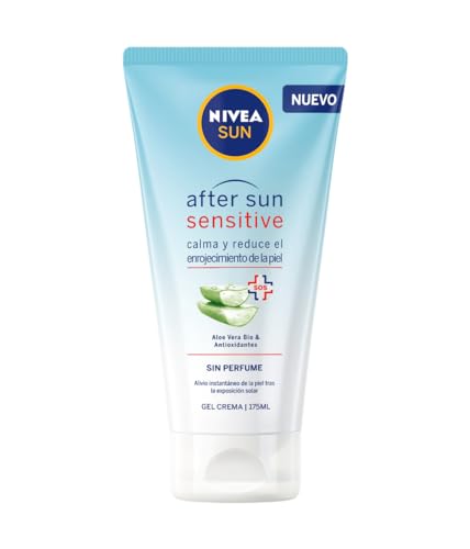 Nivea Sun After Sun Sensitive Gel-Crema (1 X 175 Ml), Crema Calmante Con Aloe Vera, Crema Hidratante Para Piel Sensible Y Con Alergia Al Sol