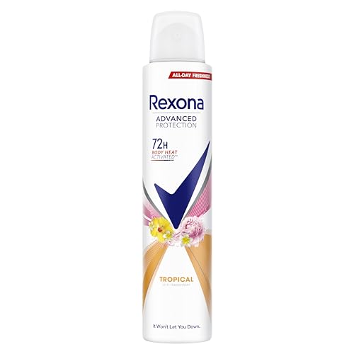 Rexona Advanced Protection Deodorante Antitraspirante Spray Donna Tropical 72 Ore Con Tecnologia Body Heat Activated 200 Ml X1