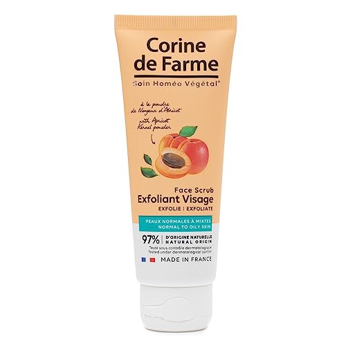 Corine De Farme - Esfoliante Viso In Polvere Di Noci Di Albicocca - Pelle Morbida E Nitida - Pelle Normale A Mista - 97% Di Ingredienti Di Origine Nat