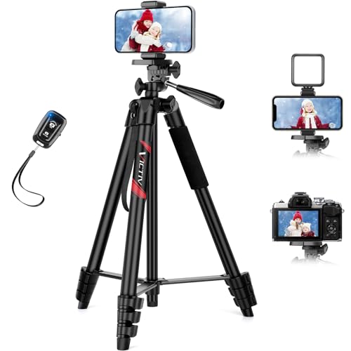 Victiv 162Cm Treppiede Smartphone, Portatile Cavalletto Per Smartphone Con Telecomando E Supporto Per Cellulare, Tre Piedi Per Telefono Compatibile Co