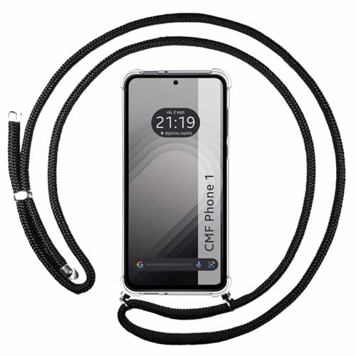 Tumundosmartphone Custodia A Sospensione Trasparente Per Nothing Cmf Phone 1 Con Cordone Nero