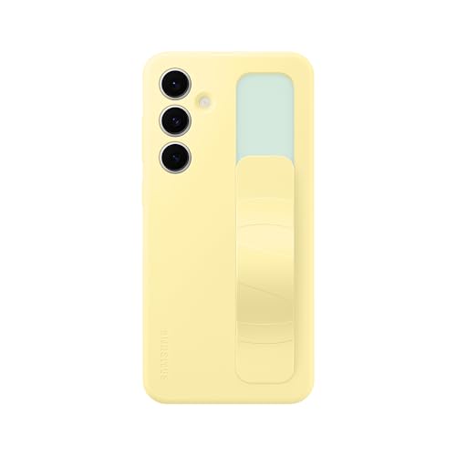 Samsung Standing Grip Case Cover Morbida Con Cinturino E Funzione Cavalletto Per Galaxy S24 Fe, Giallo