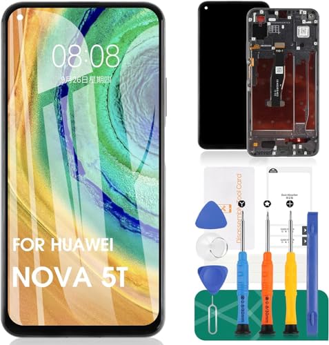 Per Huawei Nova 5T Display Lcd Per Huawei Nova 5T Sostituzione Touch Digitizer Kit (Nero, Con Telaio)