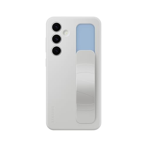 Samsung Standing Grip Case Cover Morbida Con Cinturino E Funzione Cavalletto Per Galaxy S24 Fe, Grigio