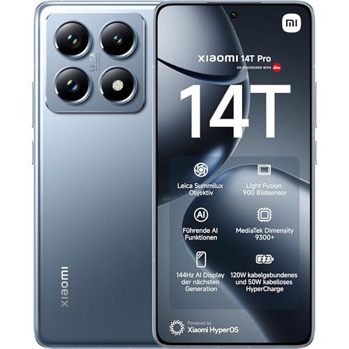 Smartphone Xiaomi 14T Pro 6,67" 5G Double Nano Sim 512 Go Bleu Titane Conçu Avec Leica