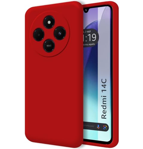 Tumundosmartphone Custodia In Silicone Liquido Ultra Morbido Per Xiaomi Redmi 14C Colore Rosso