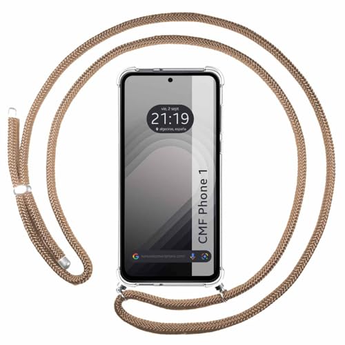 Tumundosmartphone Custodia Sospesa Trasparente Per Nothing Cmf Phone 1 Con Cordon Camel
