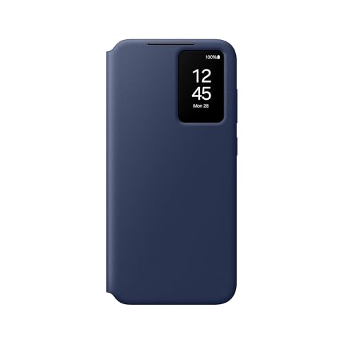 Samsung Wallet Case Custodia A Portafoglio Con Finestra Di Visione Notifiche Per Galaxy S24 Fe, Blu