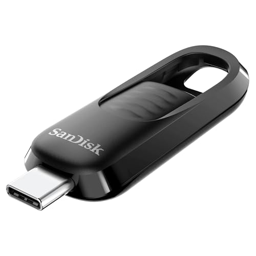 Sandisk 512Gb Ultra Slider Unità Flash, Chiavetta Usb Type-C, Fino A 400 Mb/S, Usb 3.2 Gen 1, Con Connettore Retrattile, Nero