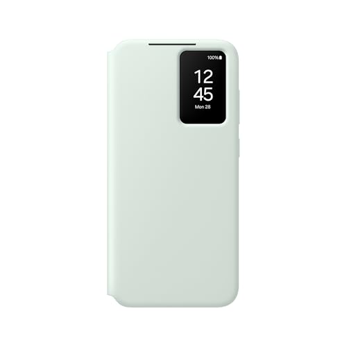 Samsung Wallet Case Custodia A Portafoglio Con Finestra Di Visione Notifiche Per Galaxy S24 Fe, Menta