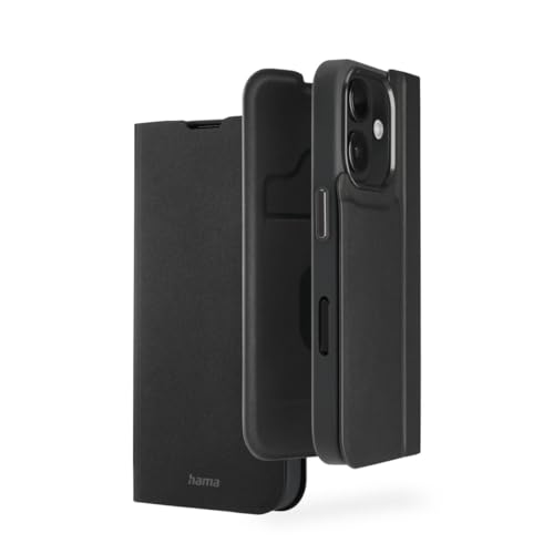 Hama Custodia Per Iphone 16 (Custodia Per Cellulare, Custodia Con Scomparto Per Carte Di Credito, In Similpelle, Elementi Metallici, Funzione Di Suppo
