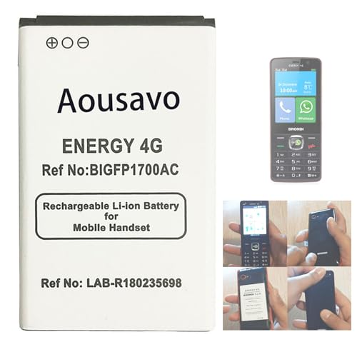 Aousavo Bigfp1700Ac Elevata Capacità - Brondi Amico Energy 4G Batteria Di Ricambio Compatibile Con Brondi Amico Energy 4G / N1 / Bigfp1700Ac / Brondi