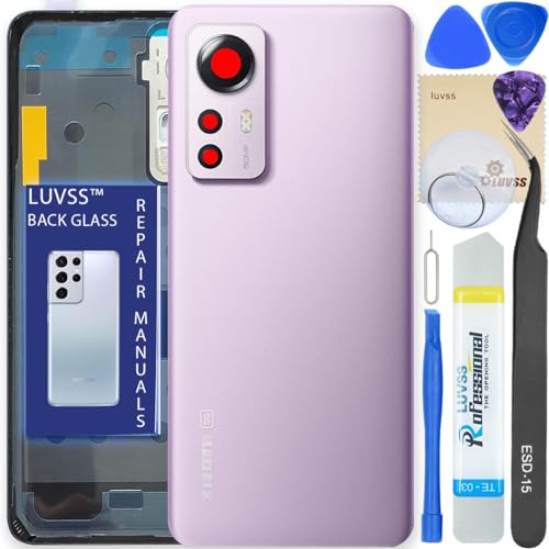 Luvss Coperchio Copribatteria Scocca Vetro Posteriore Imposta Per Xiaomi 12 5G (Viola)