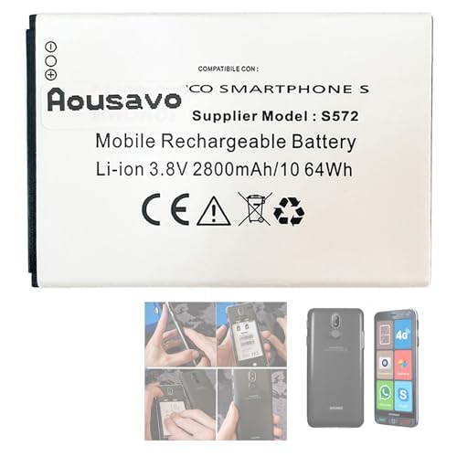 Aousavo Batteria Di Ricambio S572 Compatibile Con Brondi Amico Smartphone S