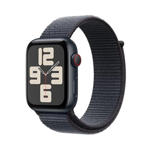 Apple Watch Se (2ª Gen.) Gps + Cellular 44 Mm Smartwatch Con Cassa In Alluminio Mezzanotte E Cinturino Sport Loop Inchiostro. Tracker Per Fitness E So