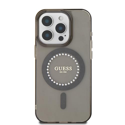Cg Mobile Guess Magsafe Iml Custodia Rigida Con Strass Per Iphone 16 Pro Max - Nero