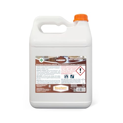 Bauchem Lavapavimenti Parquet Auto-Lucidante Anti-Impronte Senza Risciacquo 5 Lt