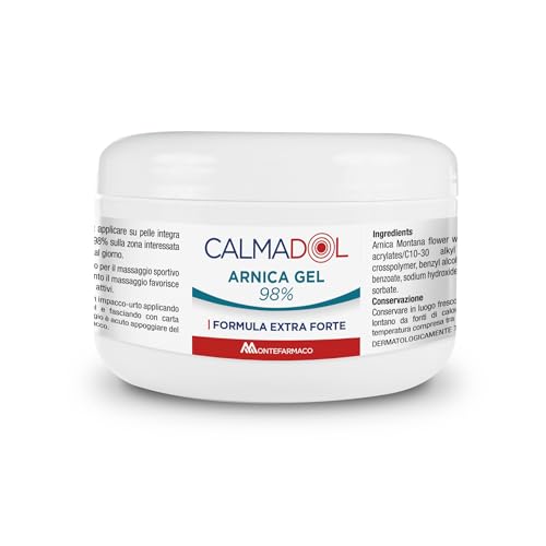 Calmadol Arnica Gel 98%, Per Dolori Muscolari E Articolari, Massaggio Sportivo, Massaggio Fisioterapico, Impacchi - Formula Extra Forte, Sollievo Dal