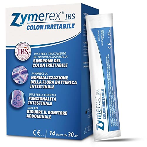 Zymerex Ibs Colon Irritabile | 14 Buste | Regolarizza Le Funzioni Intestinali | Ripristina La Normale Flora Intestinale | Simeticone E Gomma Di Guar |