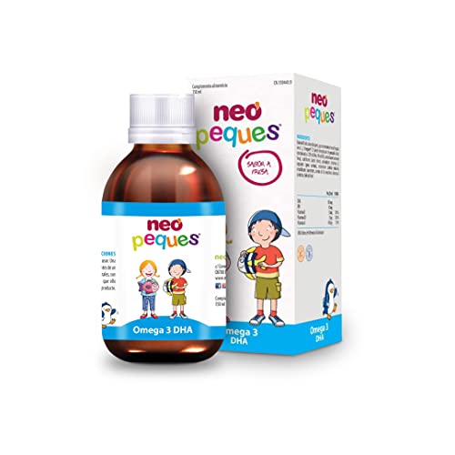 Neo Peques Omega 3 Dha - Sciroppo Infantile Con Omega 3 Dha - 150 Ml - Aiuta A Migliorare La Concentrazione - Ingredienti Naturali Al 100% - Gusto Fra