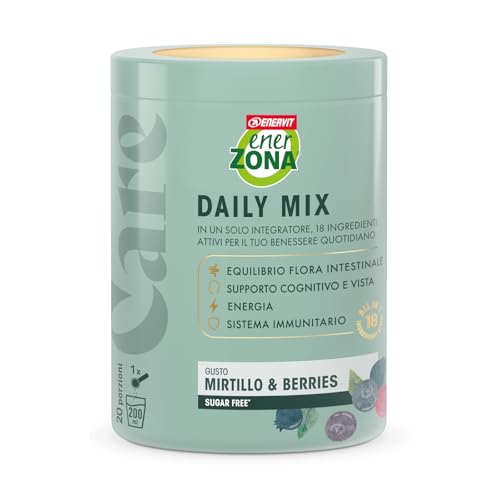 Enervit Enerzona Care Daily Mix, Integratore Alimentare Multifunzionale, Supporto Cognitivo, Energia, Rinforzo Immunitario, 20 Bustine, Zero Zuccheri