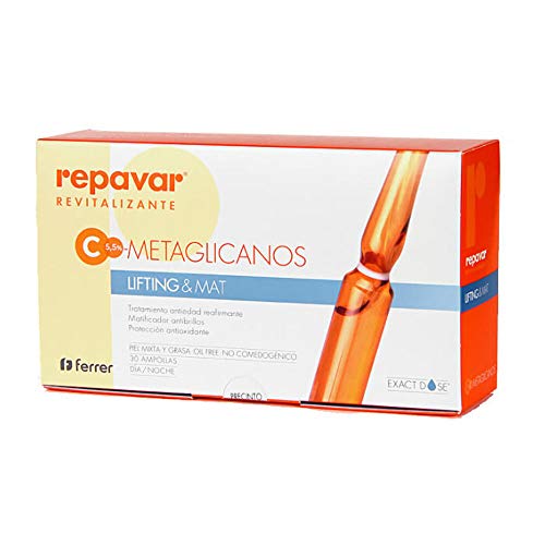 Repavar Rivitalizzante - Siero Viso Metaglicano Lifting&Mat - A Base Di Vitamina C - Azione Antiossidante E Anti Invecchiamento - Pelle Più Giovane, C