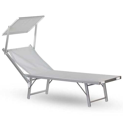 Brigros Estosa - Lettino Prendisole Con Struttura In Alluminio Colorata E Textilene, Robusto E Leggero, Adatto Per Stabilimenti Balneari, Piscine, Gia