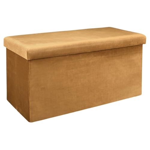 Home Deco Factory Hd6817 Banco-Puf Plegable Amarillo, Polyester, Giallo, 77 X 38 X 38
