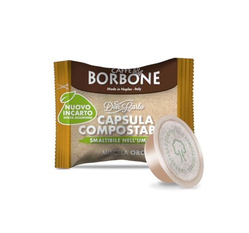 Caffè Borbone Don Carlo Compostabile Miscela Oro - 50 Capsule - Compatibili Con Le Macchine Ad Uso Domestico Lavazza A Modo Mio