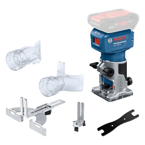 Bosch Professional 18V System Rifilatore A Batteria Glf 18V-8 (Incl. Guida Paral., Adat. Aspir. Rifil. Sup., Adat. Aspir. Rifil. Bordi, Guida Rullo Ta
