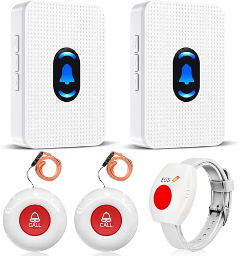 Daytech Wireless Pulsante Chiamate Emergenza Per Anziani/Campanello Senza Fili Allarme Per Anziani/Bracciale Salvavita Anziani Sos Collo