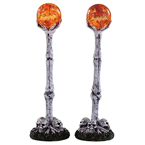 Lemax - Lighted Lantern Bone Post - Set Of 2 - B/O (4.5