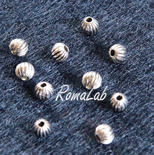 Romalab 30 Spacer Separatori In Argento Tibetano Motivi Incisi Mini Perline Piccolissimi