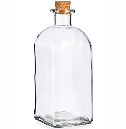 Vivalto Bottiglia Di Vetro Trasparente Sughero Vetro (1000 Ml)