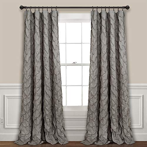 Lush Decor Ravello Pintuck Vintage Chic - Tende Da Fattoria Con Pannello Singolo, 132 X 213 Cm, Colore: Grigio