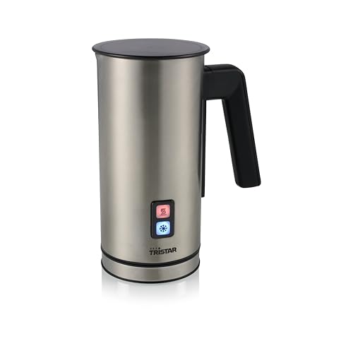 Tristar Montalatte Elettrico Tristar, Schiuma Di Latte Fredda E Calda, Per 150 Ml Di Schiuma Di Latte O 300 Ml Di Latte Riscaldato, Acciaio Inox, Mk-2