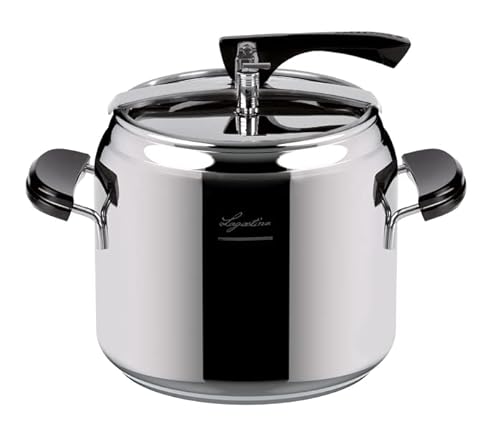 Lagostina Pentola A Pressione La Classica Lagofusion, Pentola A Pressione Ø 24 Cm, Capacità 9L, Con Cestello, Ricettario Ed Ecodose, Manici In Bakelit
