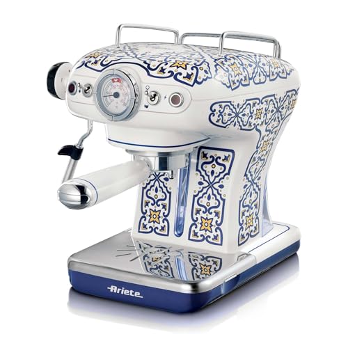 Ariete 1389 Macchina Da Caffè Capri, 850W, Capacità Serbatoio 0,9L, Filtro ½ Tazze, Vassoio Raccogli Goccia, Cappuccinatore